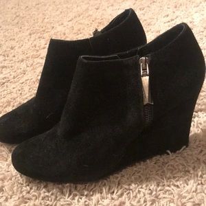 Cute Black wedge booties, Vince Camuto